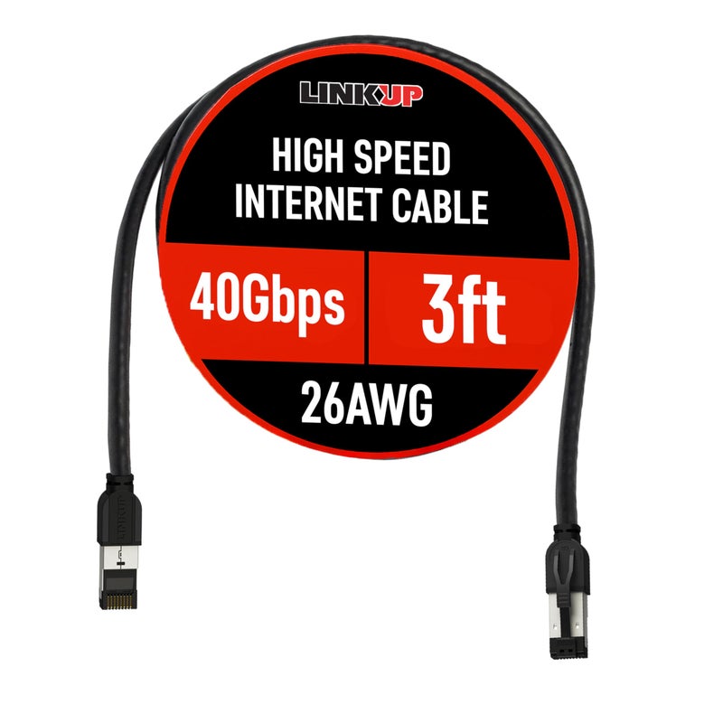 LINKUP Cat 8 Ethernet Cable | Long Internet Cord | High Speed LAN Connection | RJ45 connectors | Use with Cat 5/ Cat 6/ Cat 7 | Optimal for Gaming - Image 1